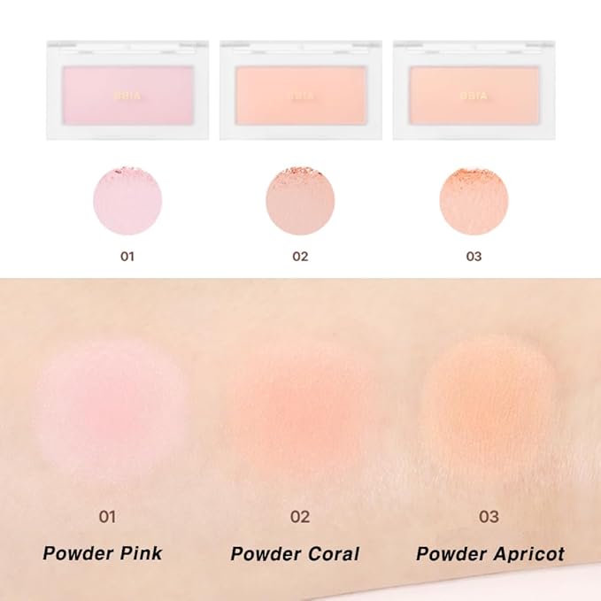 BBIA Ready To Wear Powder Cheek Blush #01 POWDER PINK + #03 POWDER APRICOT Bundle SET