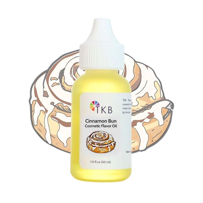 TKB Flavor Oil - DIY Cosmetics, Soaps, Body Care, Lip Gloss, Lipstick, Lip Balm, Unsweetened Flavoring Oil (Cinnamon Bun, 1 floz (30ml))