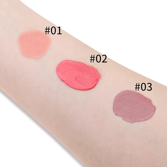 Boobeen Matte Liquid Blush, Blush Beauty Wand, Blendable Face Blush with Cushion Applicator, Soft Cream Blush for Cheeks, Natural Looking