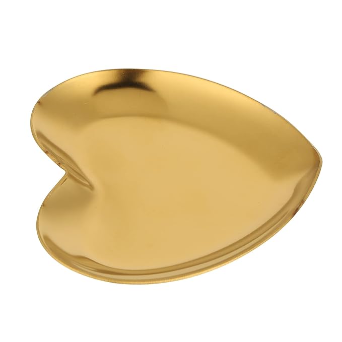 Heart Shaped Makeup & Nail Art Mixing Palette - Stainless Steel DIY Paint Color Mixing Tray - Resin (Gold)