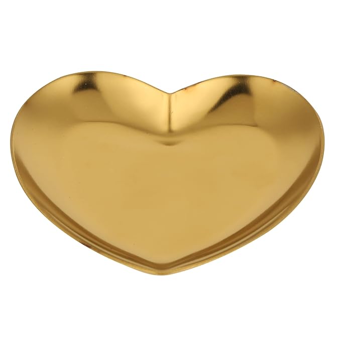 Heart Shaped Makeup & Nail Art Mixing Palette - Stainless Steel DIY Paint Color Mixing Tray - Resin (Gold)