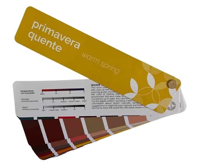 Premium Multilingual Warm Spring Color fan by Studio Immagine, Personalized Color Guide for Cost Saving, Smart Shopping, Outfit & Wardrobe Planning; Primavera Quente/Primavera Pura