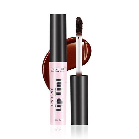 Peel Off Lip Stain, Long Lasting Waterproof and Transfer Proof Lip Tint, Matte Finish Peel Off Lip Stain, Non-stick Cup Peel Off Lipstick Lip Makeup for Women Girls