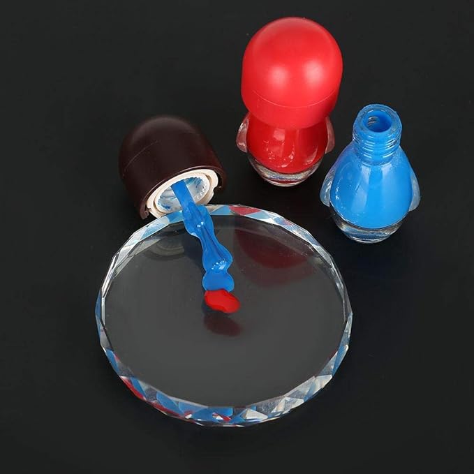 Nail Art Palette, Lipstick Palette, Transparent Glass Nail Art Palette Paint Drawing Color Pigment Dish Manicure DIY Tool(Round Glass)