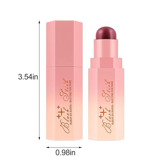Matte Cream Blush Stick for Cheeks,Blendable Color,Long Lasting Blusher,Highly Pigmented,Non-Greasy,Multi-Stick