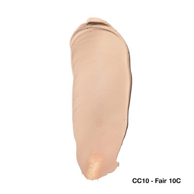 Palladio Full-Coverage Color Correction CC Cream, Oil-Free with Peptides & Vitamin C, Best for Correcting Redness and Uneven Skin Tone, Buildable Foundation Coverage (Fair 10C)