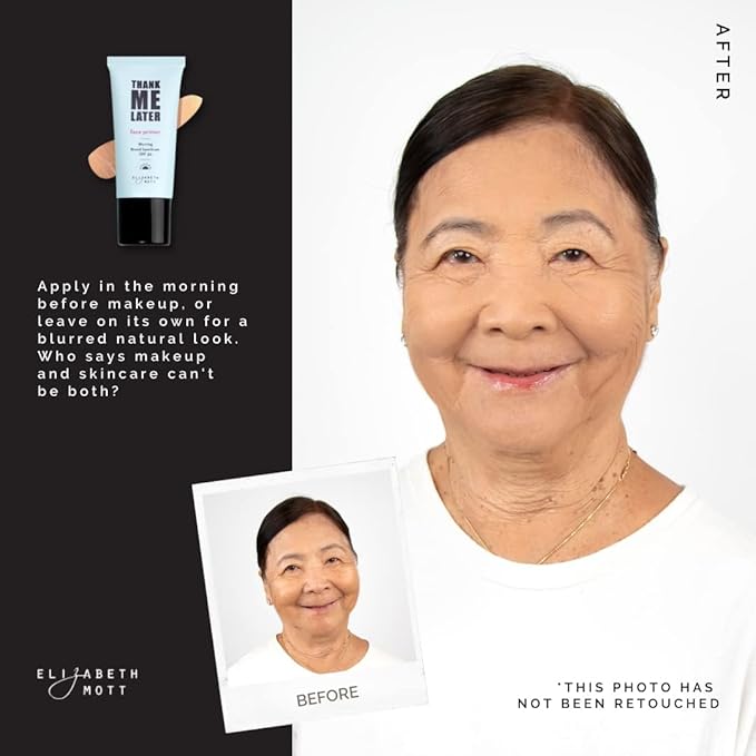 Elizabeth Mott Thank Me Later Blurring Face Primer SPF 30 – Hydrating Makeup Base for Smooth, Flawless Skin & All-Day Wear – Long-Lasting, Lightweight, Pore-Minimizing Formula – 30g, Cruelty-Free