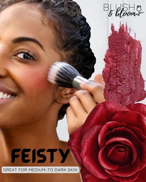 Blush & Bloomβ’ CLASSIC EDITION: FEISTY 3D Silk Rose Blush on Powder