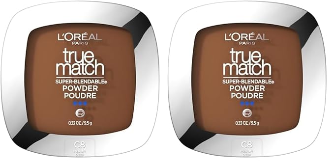 L’Oréal Paris True Match Super-Blendable Powder, Cocoa, 0.33 oz. (Pack of 2)