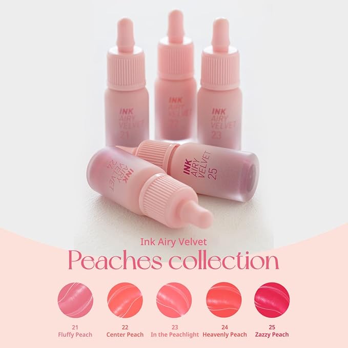 Peripera Ink Airy Velvet Lip Tint, Liquid Lip (022 CENTER PEACH)