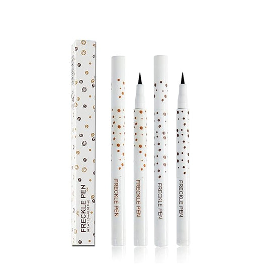 2 Colors Freckle Pen Waterproof Long-lasting Quick Dry Small Spot Natural Lifelike Freckle Makeup Pen (Dark Brown+Light Brown)