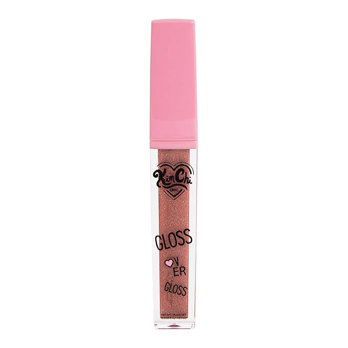 Kimchi Chic Gloss Over Gloss, Shimmery Micro-Sparkle Lip Gloss To Wear Alone Or Over Lipstick, Fragrance-Free Luscious Lip Balm, Mauve With Red Undertones, 04 Nectar, 0.35ml