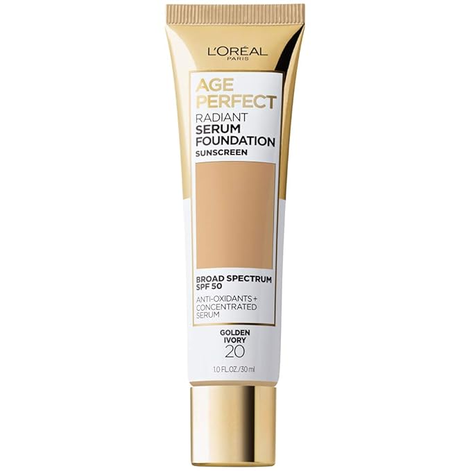 L'Oreal Paris Age Perfect Radiant Serum Foundation with SPF 50, Golden Ivory, 1 Ounce