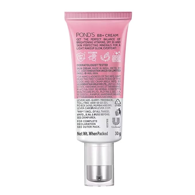 POND-S BB+ Cream, Lightweight Natural Foundation, Ivory, All Skin Types 30g (Pack of 2)