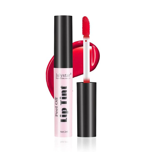 Peel Off Lip Stain, Long Lasting Waterproof and Transfer Proof Lip Tint, Matte Finish Peel Off Lip Stain, Non-stick Cup Peel Off Lipstick Lip Makeup for Women Girls (Color : Neonrose)