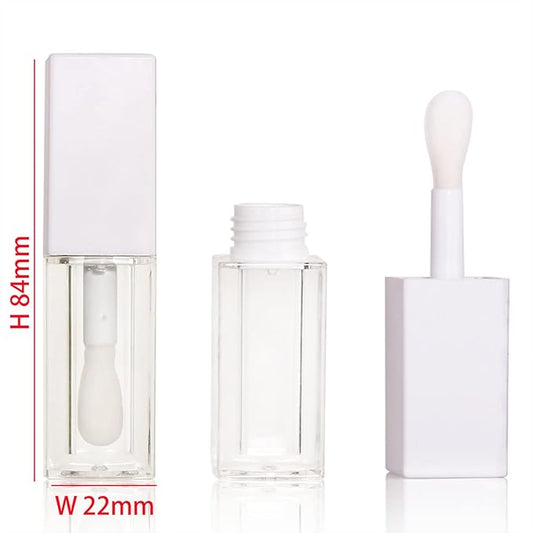 24pcs 5ml Empty white square lipgloss tubes bulk wholesale with big wand lipgloss containers…