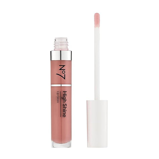 No7 High Shine Lip Gloss - Peony - Moisturizing, High-Shine Lip Gloss with Jojoba Oil for Lips - Hydrating, Longwear Lip Makeup - Non-Sticky Formula (8ml)
