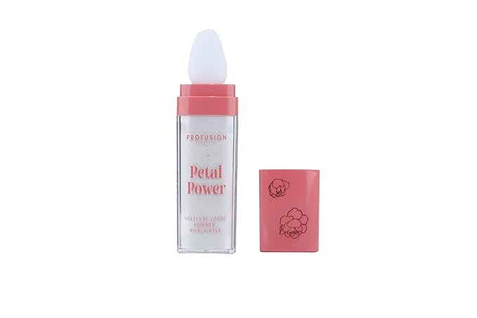 Profusion Cosmetics Petal Perfect Face and Body Highlighter, Non Sticky Buildable Luminizer with Sponge Applicator for Vibrant Glowing Skin (Petal Power (White Gold), 1)