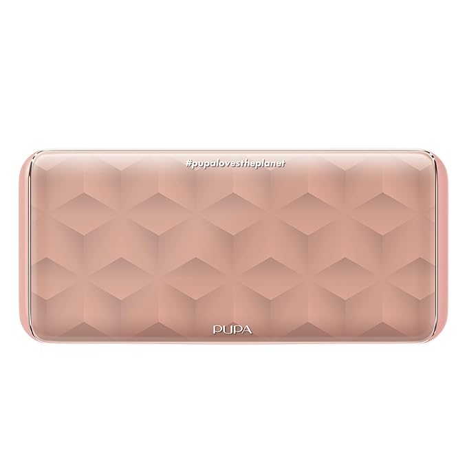 Pupa Milano Make-Up Palette M, 001 Pink, 0.42 oz - Eyeshadow Palette with Matte, Shimmer, Metallic Finishes - Highly Pigmented Eyeshadow, Blush Palette - 11 Blendable Eye Makeup Shades - Talc-Free