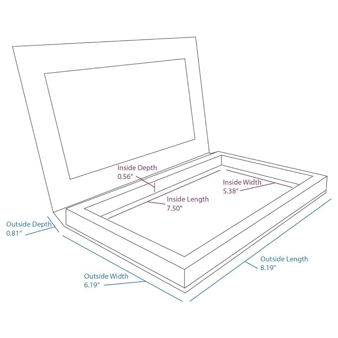 Extra Large Deep Black Empty Magnetic Makeup Palette with Clear Window