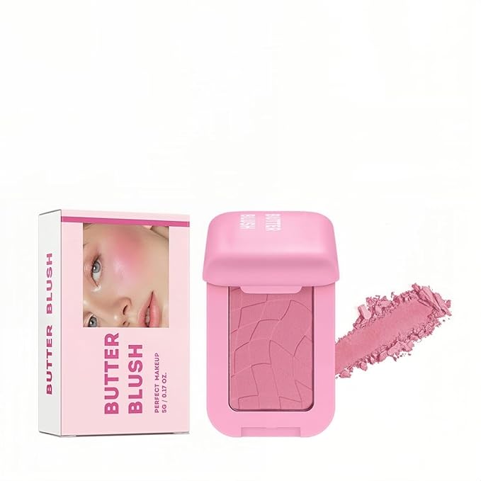 5 Color Powder Blush, Embossed Butter Blush, Matte Powder Makeup Blush for Cheeks