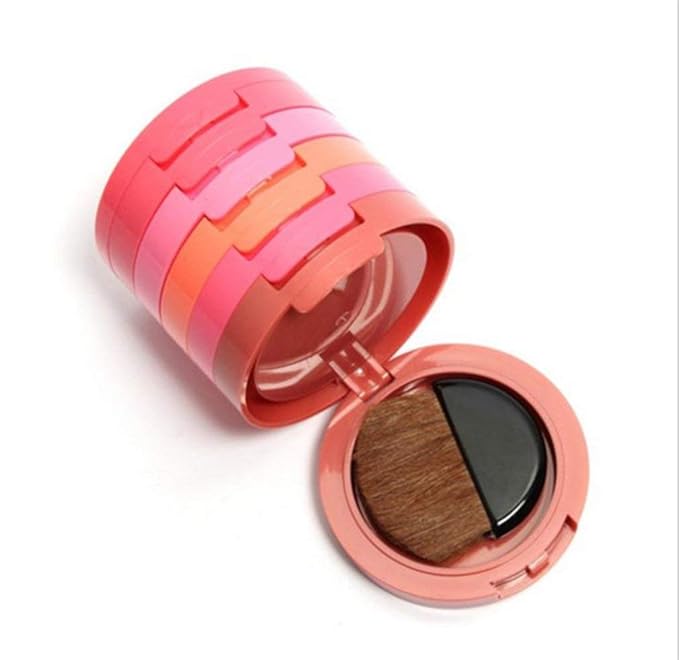 Pure Vie® Professional 5 Layers/Colors Cream Blush Blusher Pressed Face Powder Makeup Palette Contouring Kit - Ideal for Salon and Daily Use