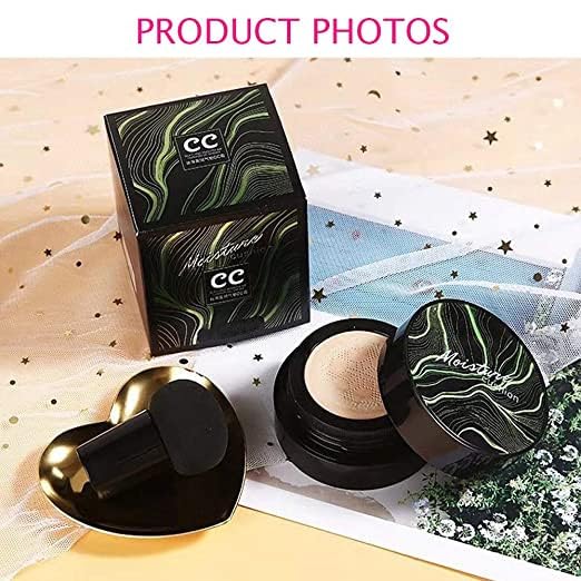 Air Cushion CC Cream Mushroom Head Foundation, Moisturizing Concealer Makeup Base, Full Coverage, Nude Long Lasting Waterproof Matte BB Cream (Natural)