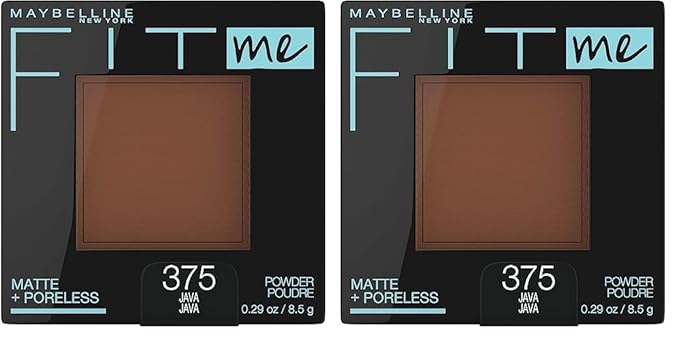 Maybelline Fit Me Matte + Poreless Pressed Face Powder Makeup, Java, 1 Count (Pack of 2)