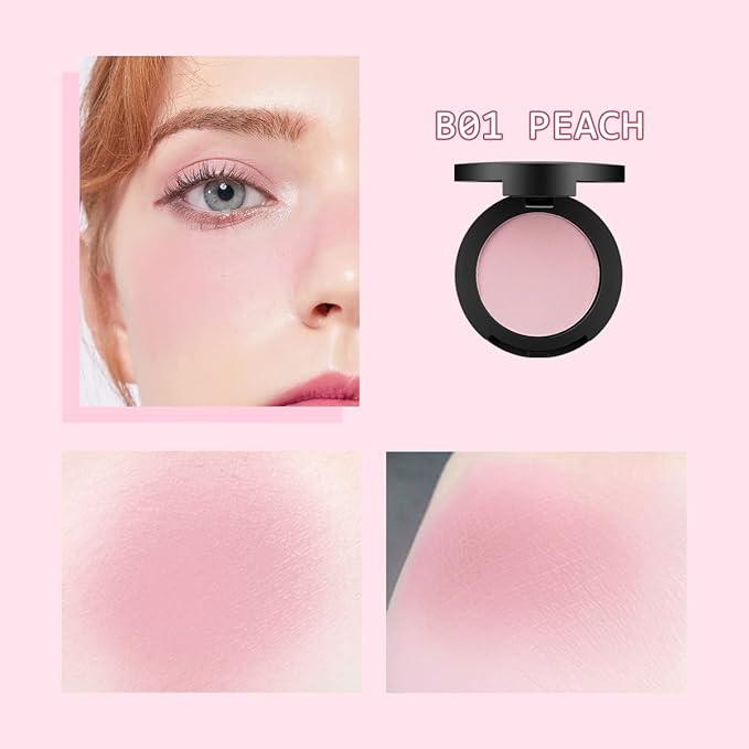 LAMUSELAND 8 Colors Soft Velvet Blush Matt Lasting Blusher (B01 PEACHES)