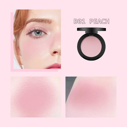 LAMUSELAND 8 Colors Soft Velvet Blush Matt Lasting Blusher (B01 PEACHES)