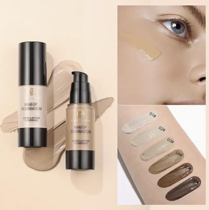 Long-Lasting Flawless Foundation, 30ml, Smooth, Lightweight, Moisturizing