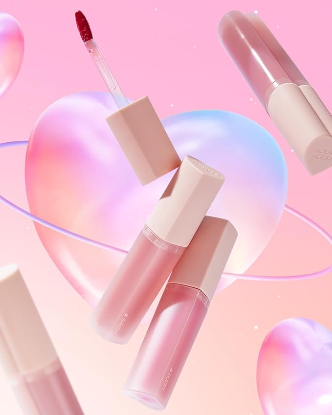 HOLIKA HOLIKA Heart Crush Bare Glaze Tint - K-Beauty Girlish & Juicy Color Lip Tint with Moisture Essence, Long-Lasting Moisture & High Shine, 0.1 fl.oz. (04 BLUNT)