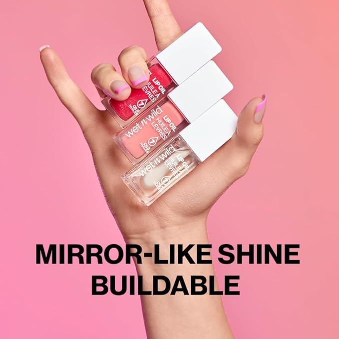 wet n wild Lip Oil - Lightweight, Non-Sticky, Hydrating & Nourishing Formula with Marula & Jojoba Oils, Vegan & Cruelty-Free - Heart Rate (Pack of 2)