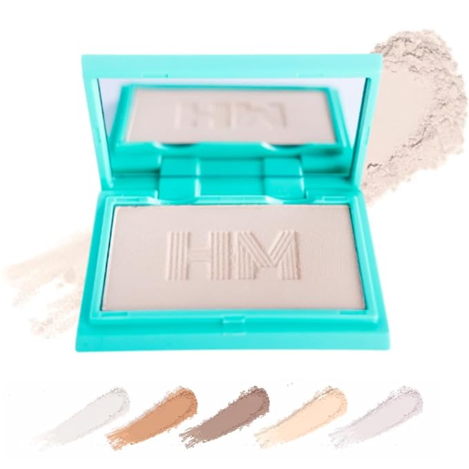 Haute Minute Smooth Setting Vegan Pressed Powder Compact and Matte Blurring Face Powder Foundation Full Coverage – Neutral Ivory – Talc-Free, For Oily & Dry Skin, Travel-Size Makeup with Mirror