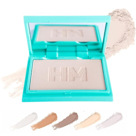 Haute Minute Smooth Setting Vegan Pressed Powder Compact and Matte Blurring Face Powder Foundation Full Coverage – Neutral Ivory – Talc-Free, For Oily & Dry Skin, Travel-Size Makeup with Mirror