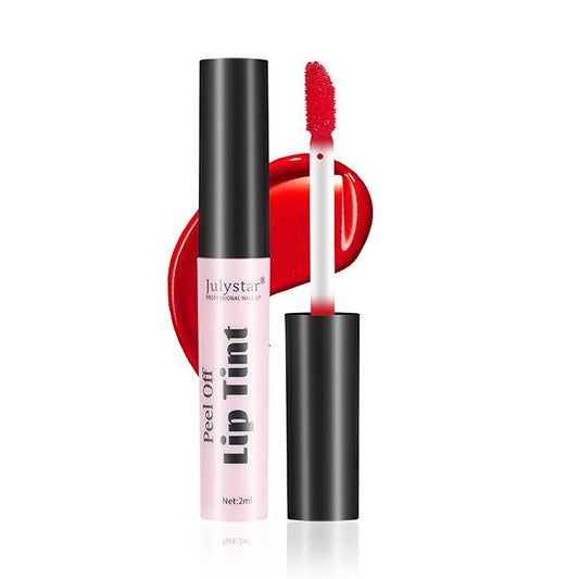 Peel Off Lip Stain, Long Lasting Waterproof and Transfer Proof Lip Tint, Matte Finish Peel Off Lip Stain, Non-stick Cup Peel Off Lipstick Lip Makeup for Women Girls (Color : Glamor)
