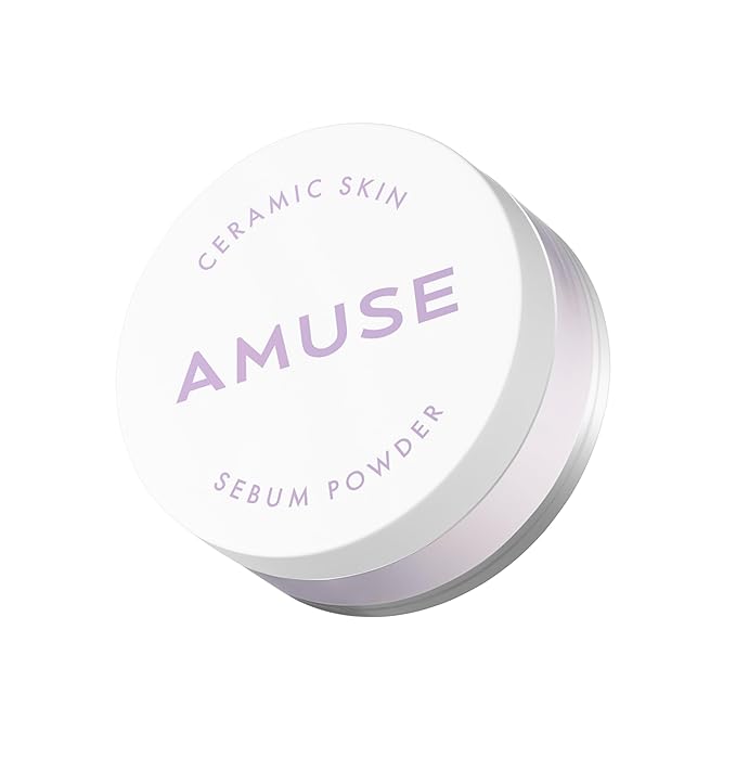 AMUSE SEOUL NEW Ceramic Skin Sebam Powder 2 Colors (Clear/Violet)】 Amuse Nosebum Pores & Sebum Cover Texture Cover Smooth Skin Adhesion Base Makeup Finish Powder Korean Cosmetics Vegan Wonyon
