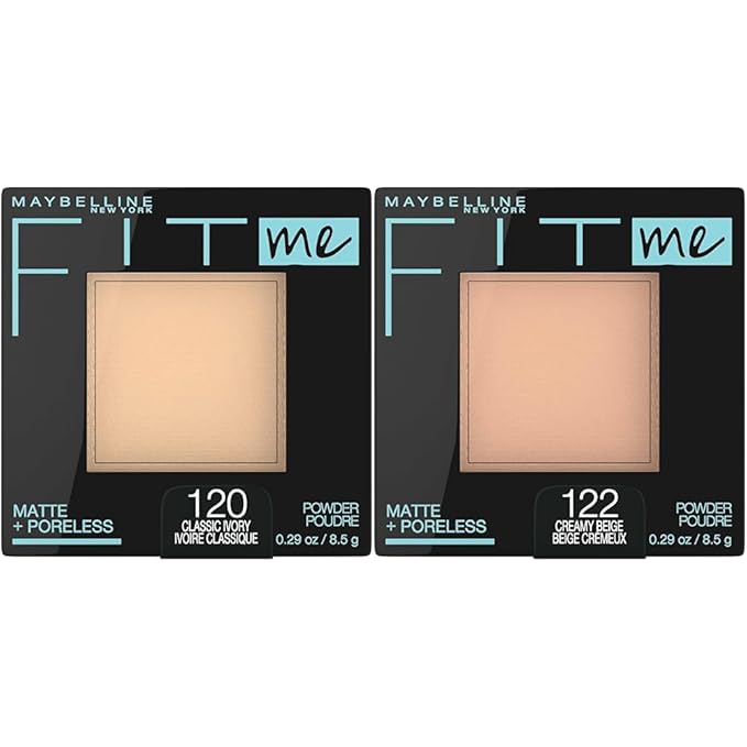 Maybelline Fit Me Matte + Poreless Pressed Face Powder Makeup & Setting Powder, Classic Ivory & Creamy Beige, 1 Count Each