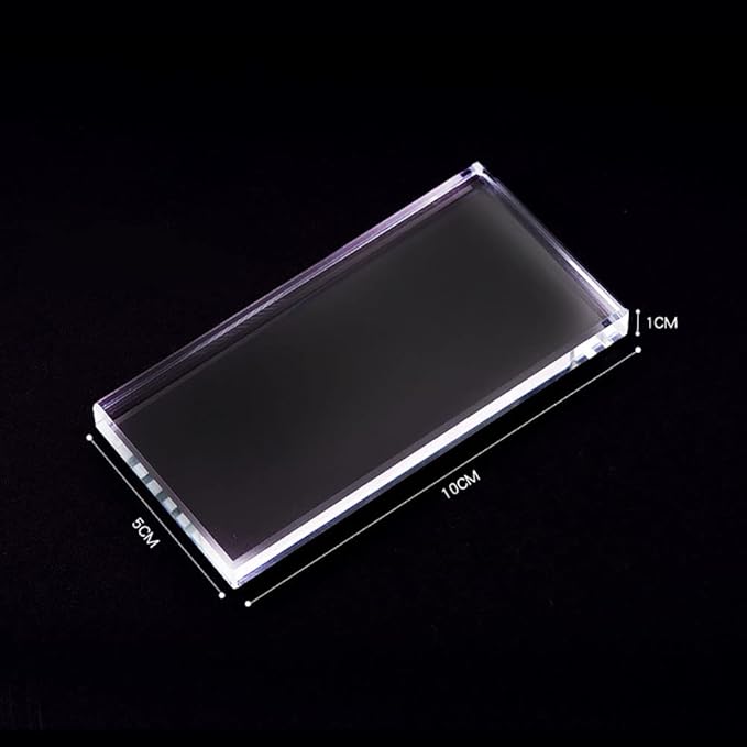 GSHLLO 2 Pcs Nail Art Glass Board Gel Polish Color Dish DIY Makeup Mixing Palette Drawing Painting Color Palette Eyelash Extension Adhesive Glue Pallet