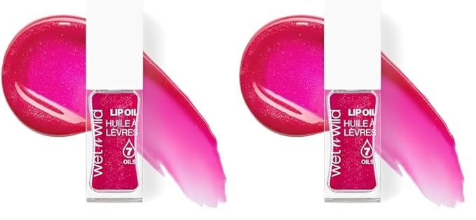 wet n wild Lip Oil - Lightweight, Non-Sticky, Hydrating & Nourishing Formula with Marula & Jojoba Oils, Vegan & Cruelty-Free - Dress Code (Pack of 2)