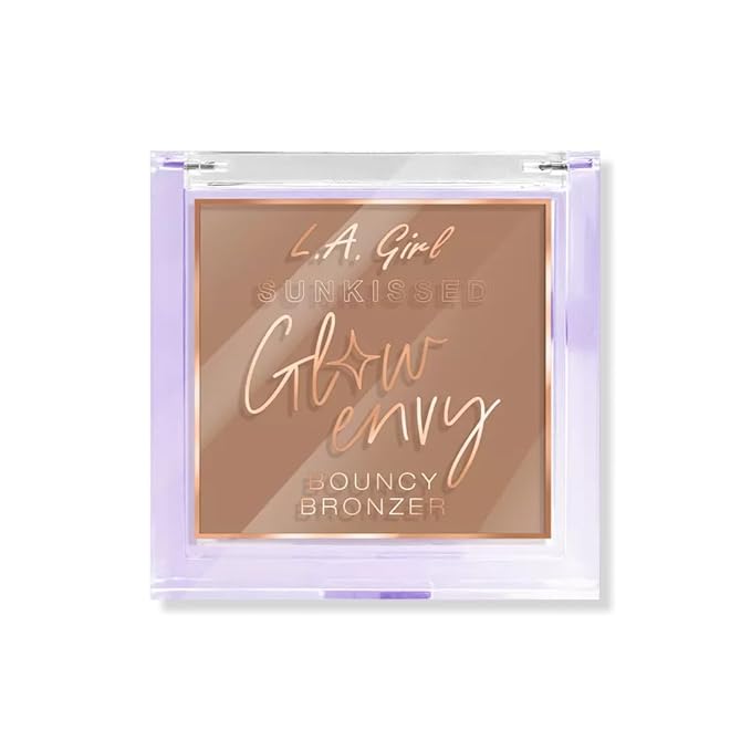 L.A. GIRL Glow Envy Bouncy Bronzer for Women, Sunkissed Glow Bronzer for Makeup with Goodness of Jojoba Oil, Squalene, & Vitamin E, Long-Wearing, Natural, Airbrushed Finish Bronzer (Pack of 1
