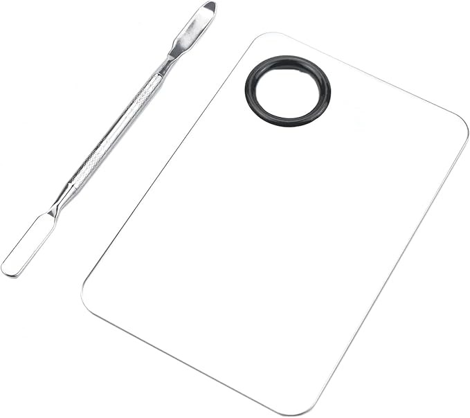 Makeup Mixing Palette, Stainless Steel Makeup Palette, Professional Cosmetic Mixing Makeup Palette Spatula Makeup Artist Tool