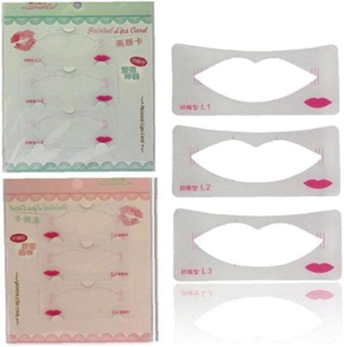 3 Pcs Lip Liner Stencils Lip Painting Template Women Lip Make Up Mold Card Beginner Cosmetic Aid Tools, Lip Liners, Makeup