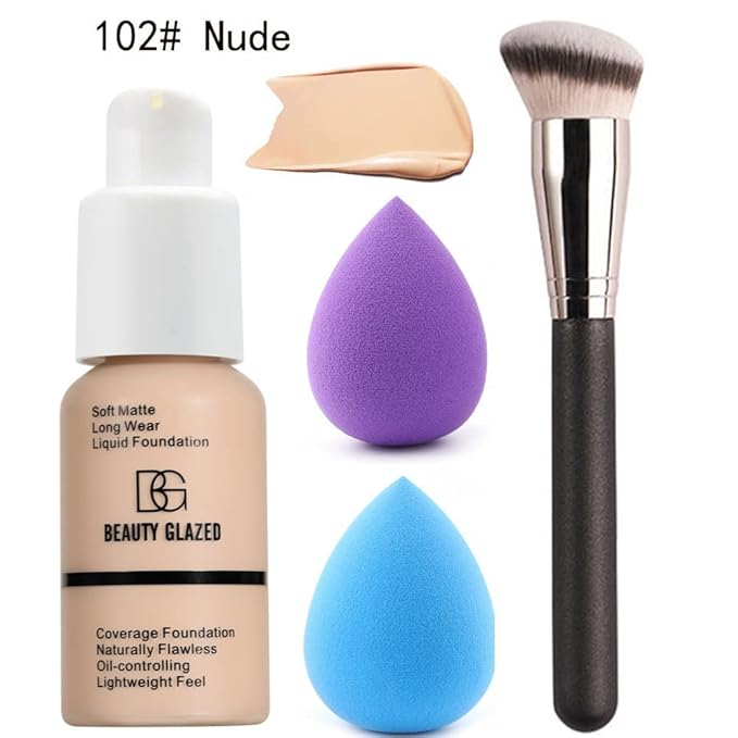 All in One Makeup Kit For Girls 12 Colors Naked Eyeshadow Palette, Nude Foundation Face Primer, Makeup Brush, Makeup Sponge, Eyebrow Soap Kit Brows Gel, Winged Eyeliner Stamp Makeup Set (SetA)