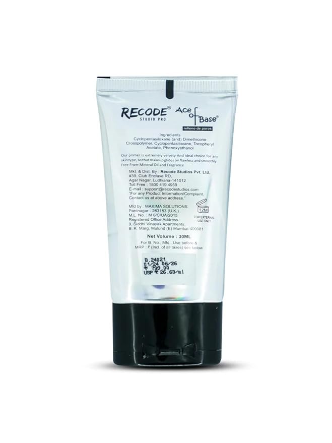 Makeup Ace of Base Primer for Oily & Dry Skin, Lightweight & Silky Smooth, Face Primer for Women & Girls, All Skin Types, 30ml