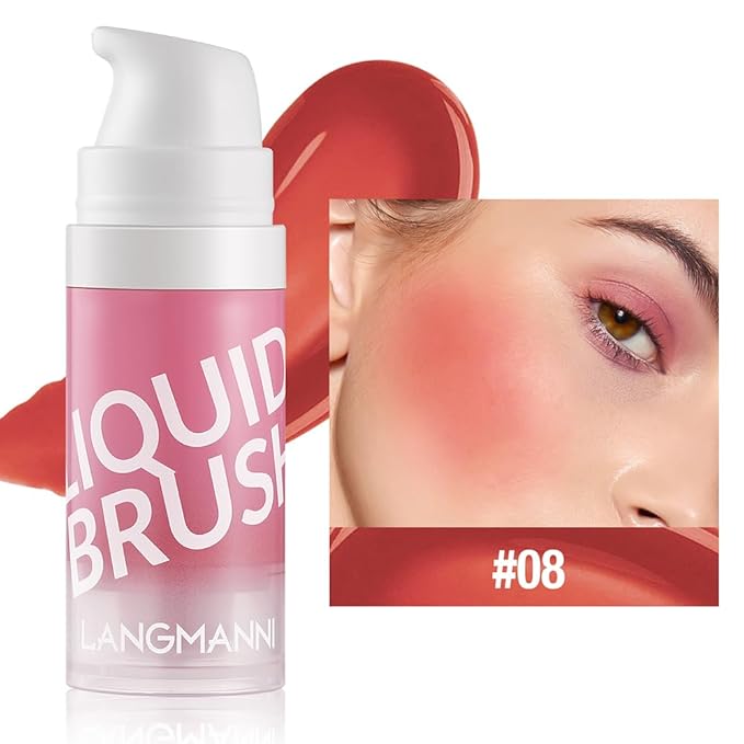 Liquid Blush Makeup Cream Blush For Cheeks Natural Glossy Blush Makeup Velvet Texture(08#)