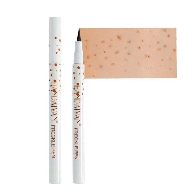 Freckle Pen 4 Colors Natural Freckle Pen Waterproof Long Lasting Soft Spots Natural Relaxing Sun Makeup (Light Brown)