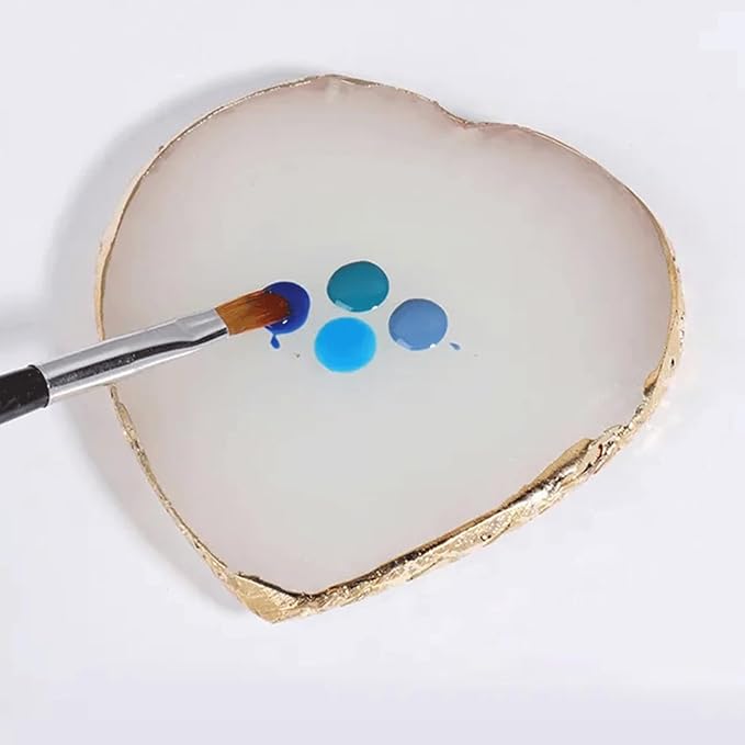 2PCS Resin Nail Art Palette Color Corrector Palette Nail Art Palette Display Board Nail Polish Palette Nail Polish Mixing Plate Gel Nail Palette Makeup Palette Holder Nail Art Palette Tools