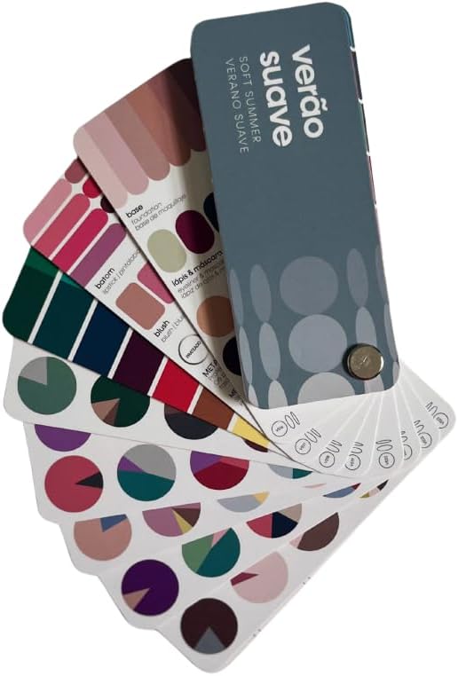 Multilingual Soft Summer Palette Color Fan by Studio Immagine, Personalized Color Guide for Cost Saving. Smart Shopping, Outfit & Wardrobe Planning; Verão Suave/Verano Suave
