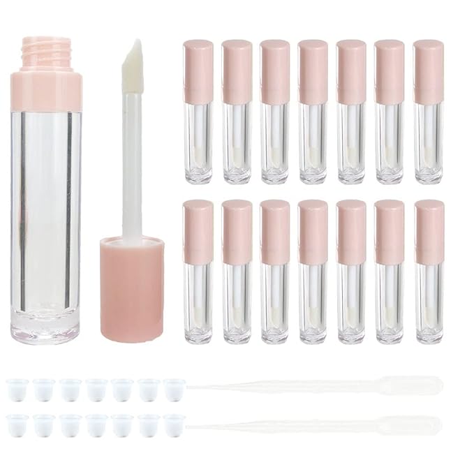 COSIDEA 14pcs empty 8ml big wand lip gloss tube concealer tube packing (pink)